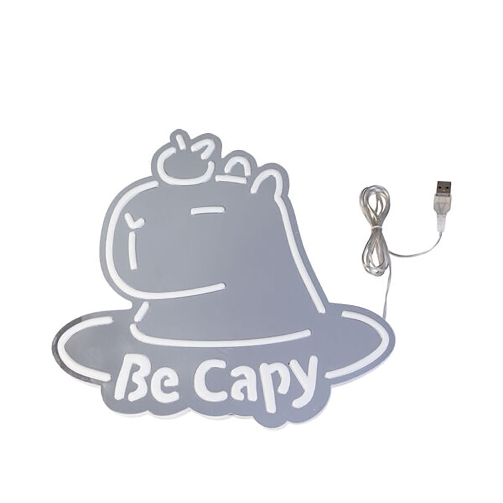 Art + Tech LED Mirror Wall Light Capybara Animal Room Decor 28.5x3cm