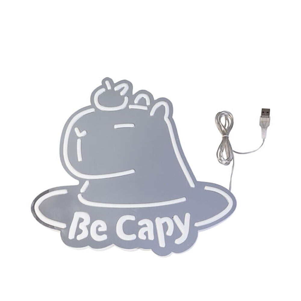 2PK Art + Tech LED Mirror Wall Light Capybara Animal Room Decor 28.5x3cm