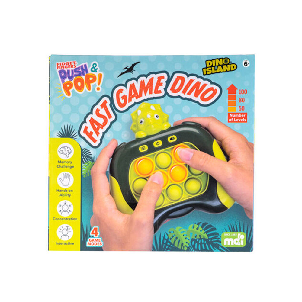 2PK MDI Dino Island Push & Pop Game Handheld Kids Sensory Toy 13x5.8x14cm