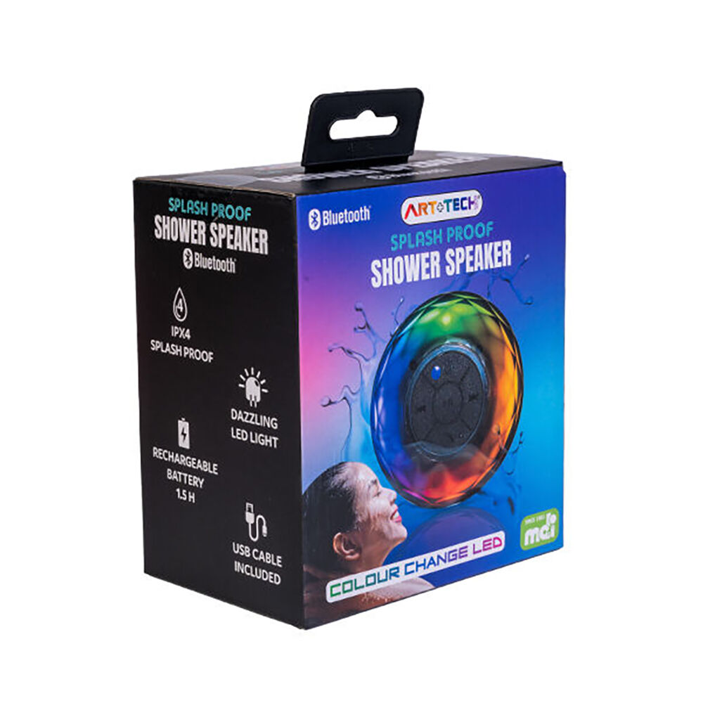 Art + Tech Wireless Bluetooth Splash Proof Shower Speaker Rechargeable