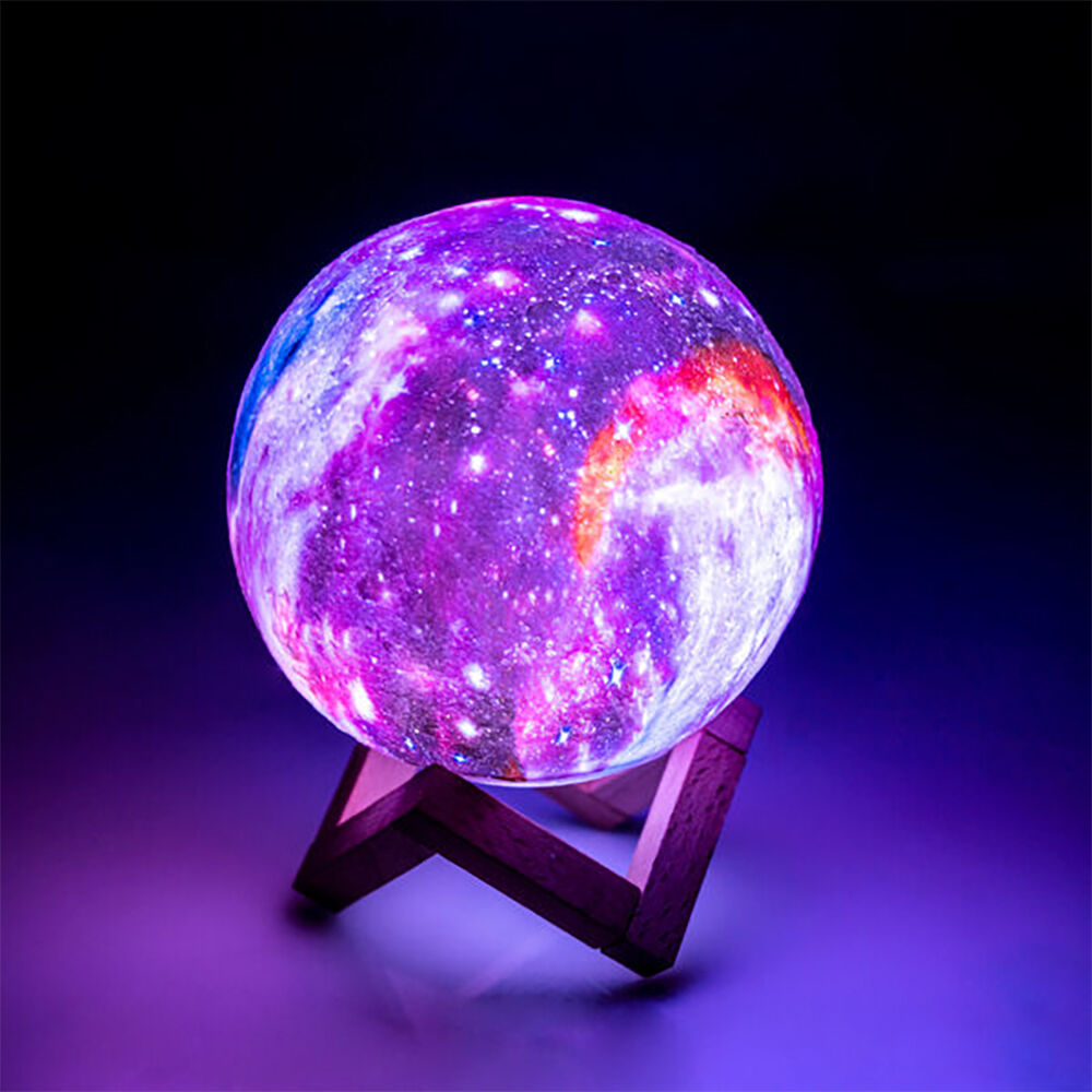 Lil Dreamers Touch Lamp Galaxy Moon Night Light Bedroom Decor Kids Purple