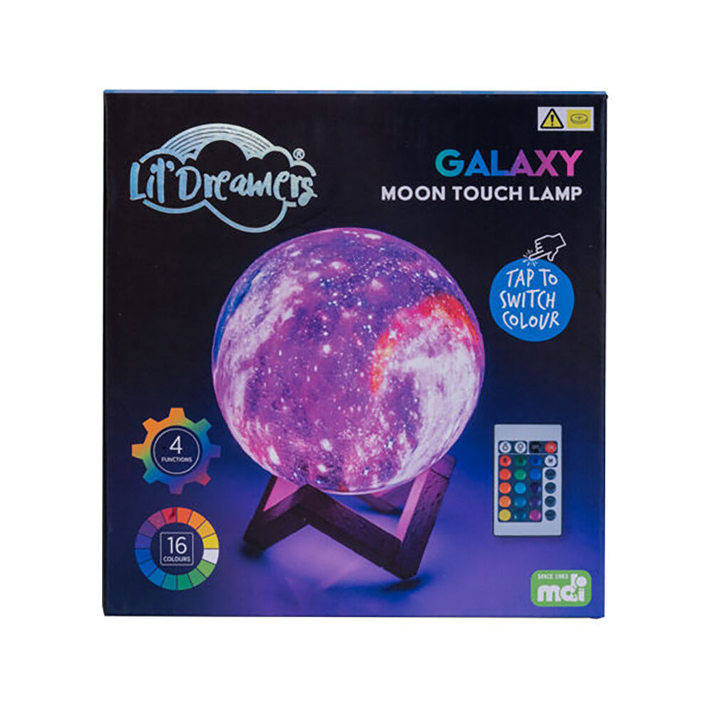 Lil Dreamers Touch Lamp Galaxy Moon Night Light Bedroom Decor Kids Purple
