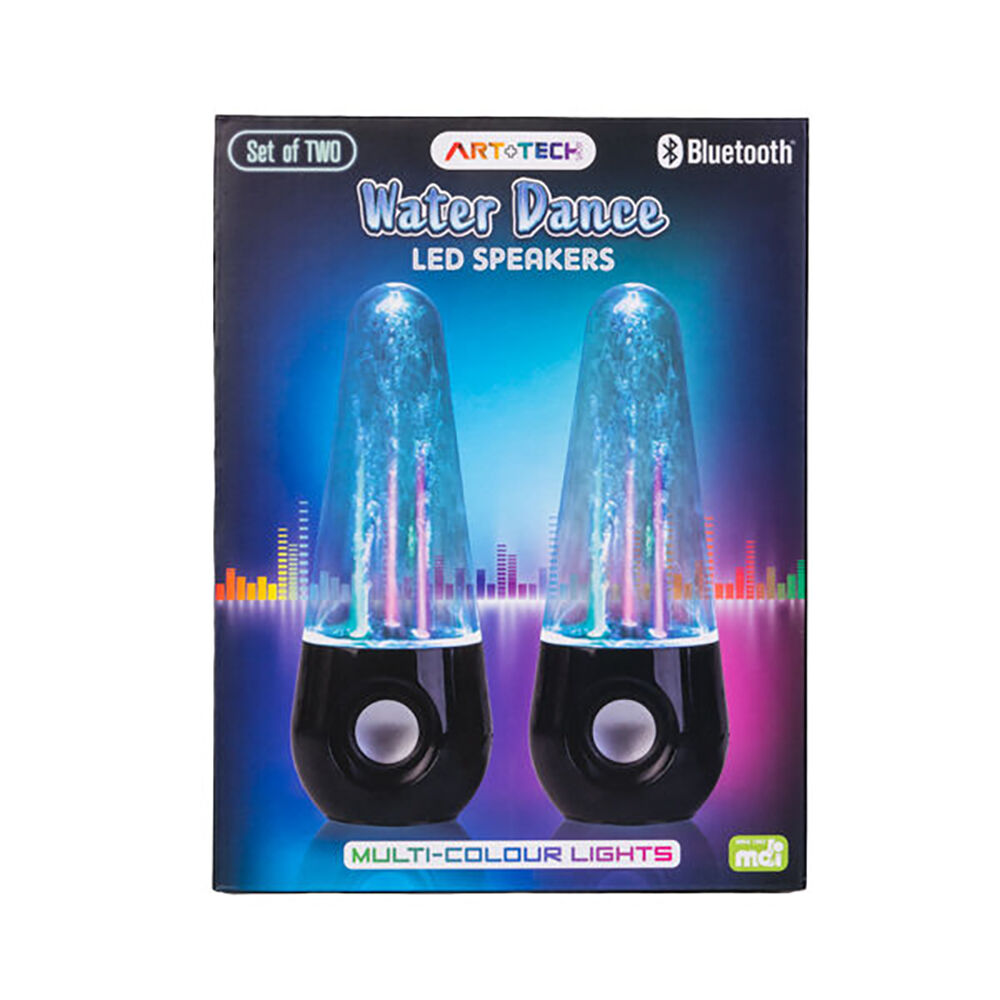 Art + Tech Wireless Bluetooth Water Dance Speaker w/ LED Light Black/Clear