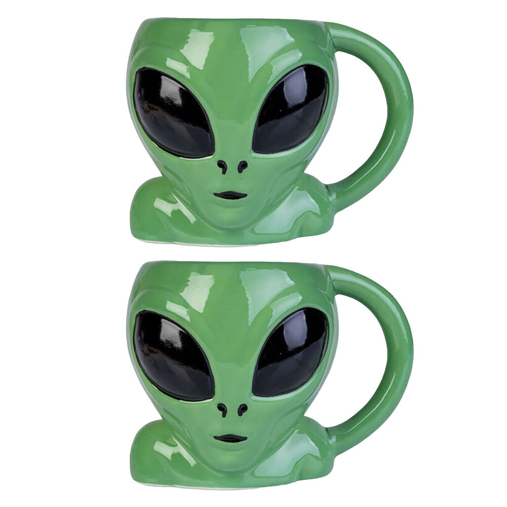 2PK Alien 3D Alien Ceramic Coffee/Tea Mug 15x11.5cm - Green