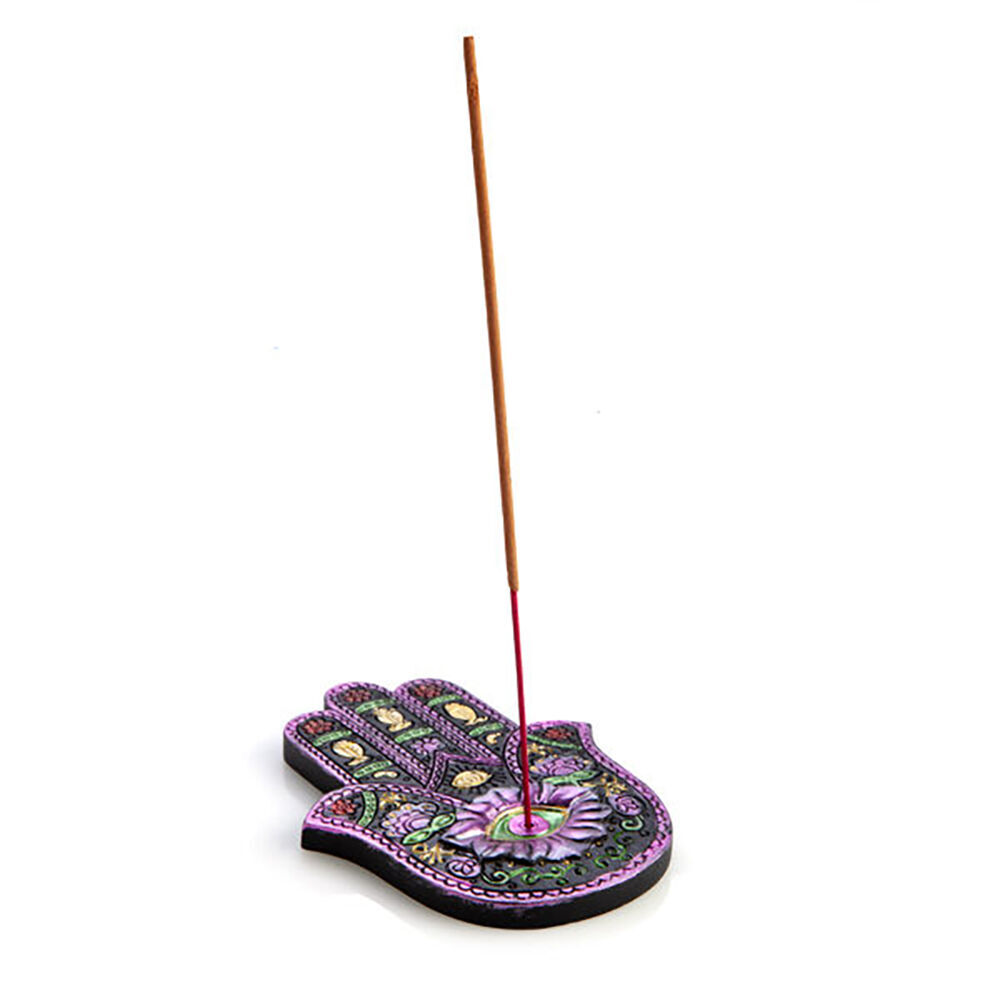 2PK MDI Flat Incense Burner/Incense Stick Holder Hamsa 13x2.5cm