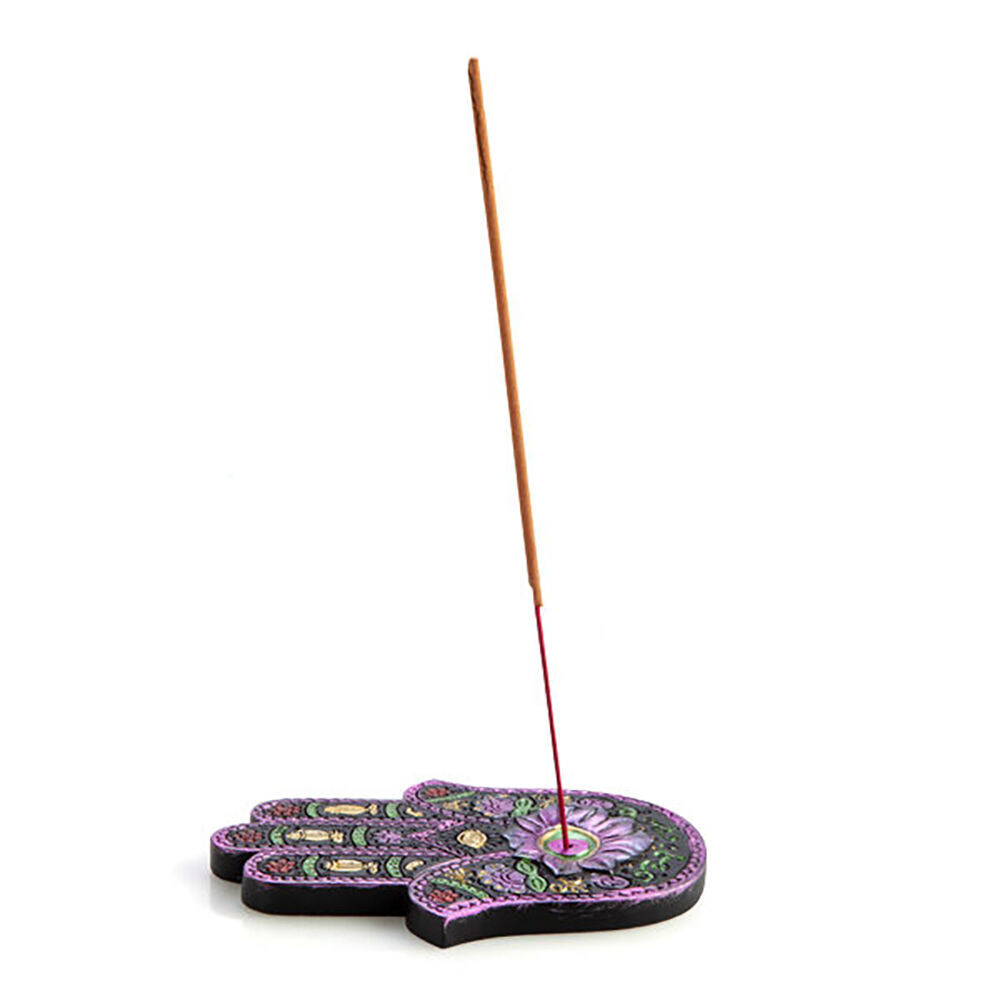 2PK MDI Flat Incense Burner/Incense Stick Holder Hamsa 13x2.5cm