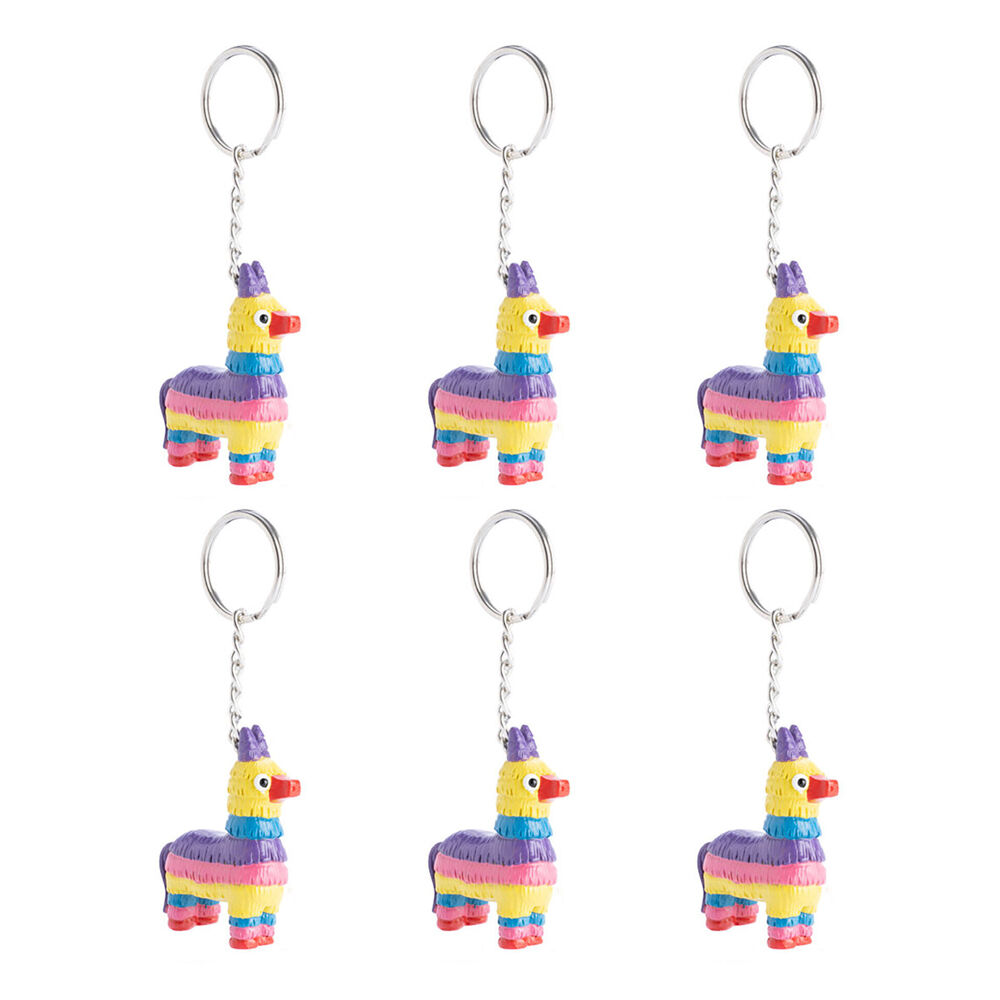6PK Alpaca Valley Keychain Pinata Llama Colorful Charm Toy 5x6cm