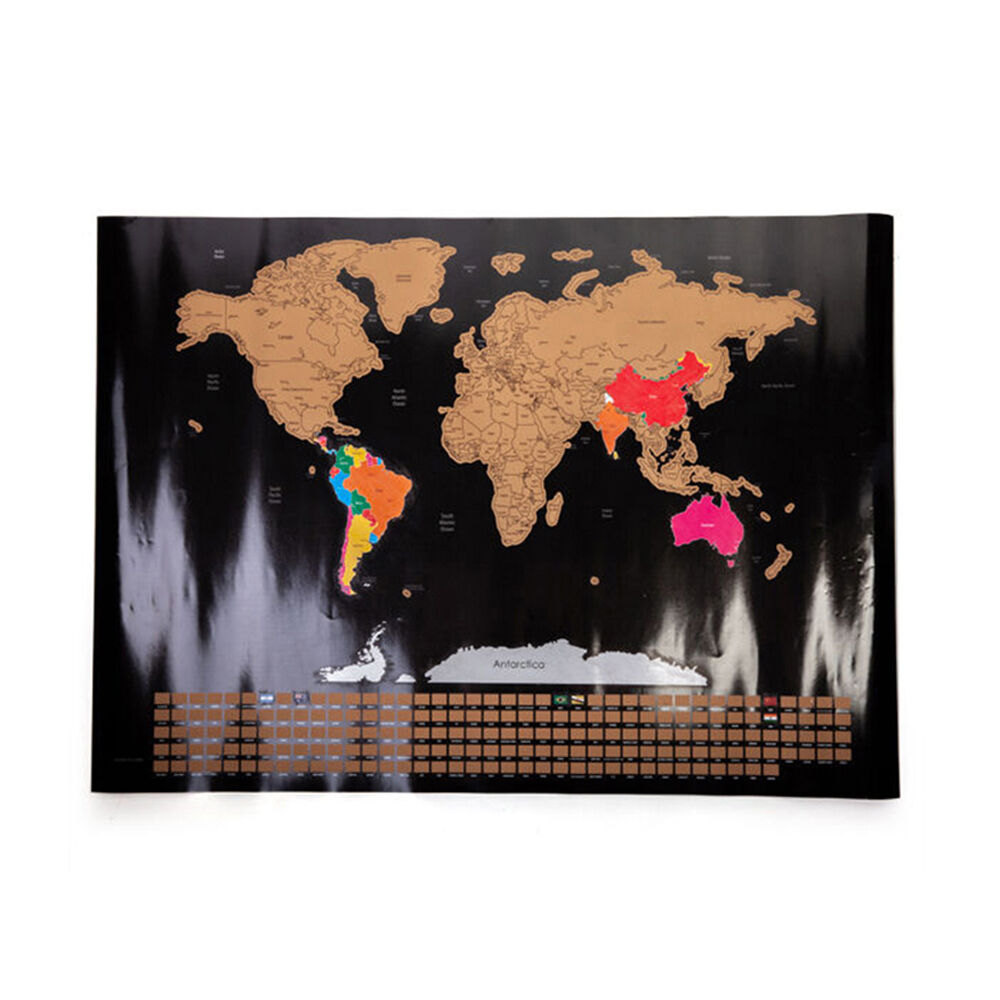 MDI Large Scratch Me Away World Travel Map Poster 82.5x59.4x0.1cm
