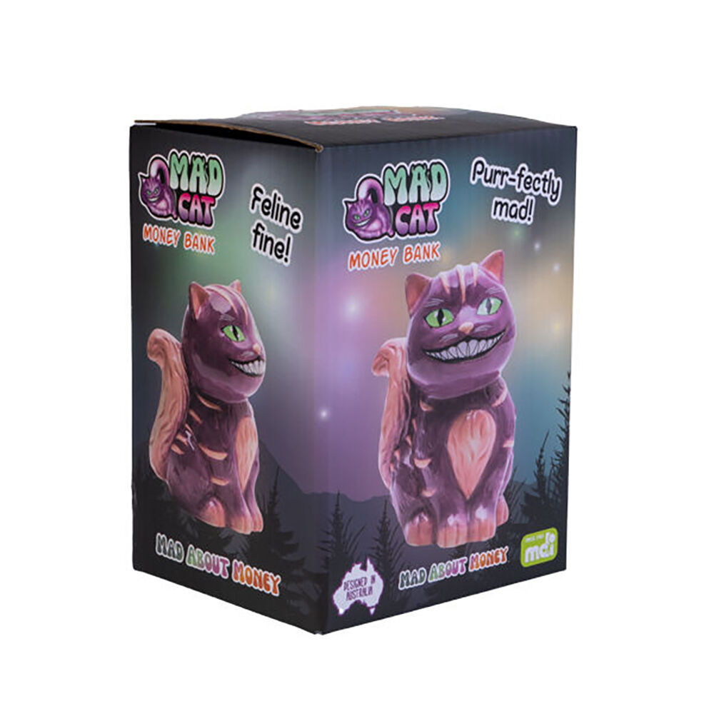 2PK Mad Cat Money Bank Novelty Coin Saver Mad Cat 10x15cm