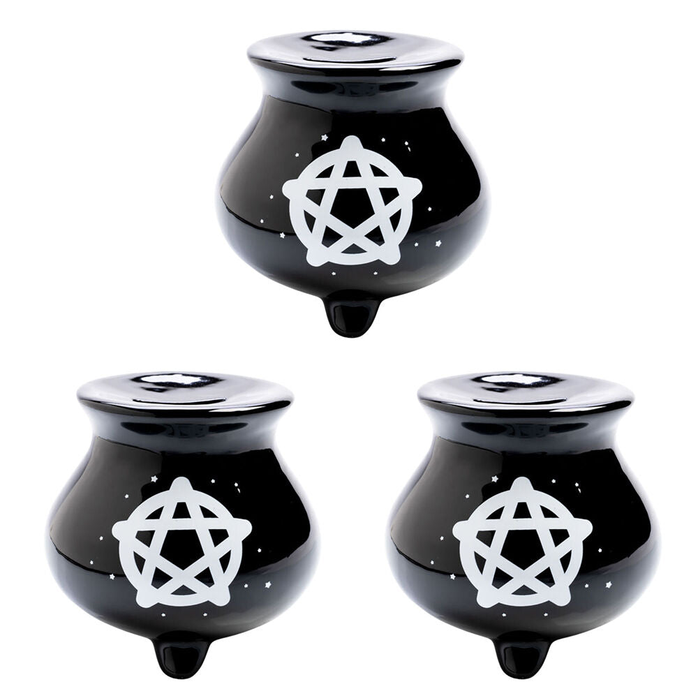 3PK MDI Money Bank Novelty Coin Saver Cauldron 12.4x11cm