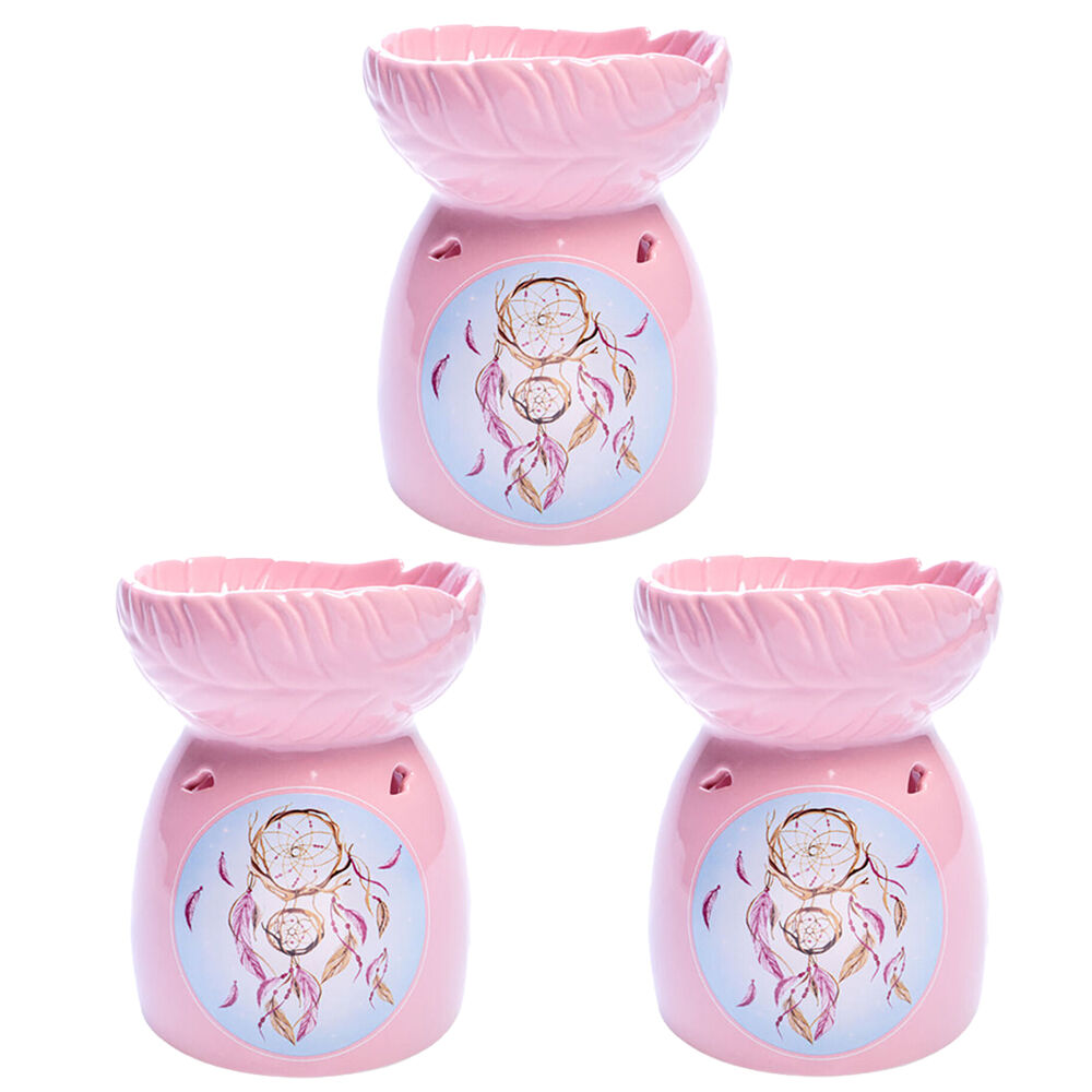 3PK Wild Scents Oil Burner Dreamcatcher Wax Melts Candle Holder 12.2x14cm Pink
