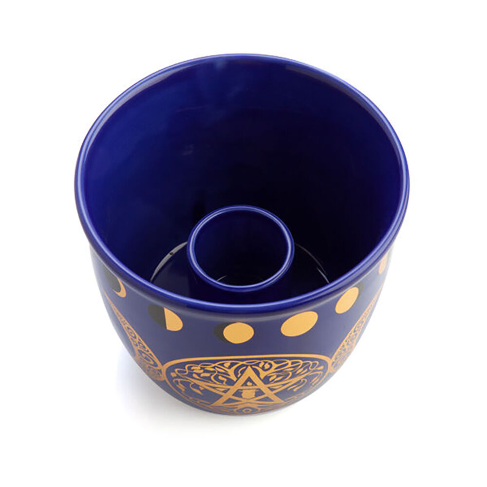 MDI Smudge Bowl Sage/Incense Burner Ceramic Pentacle 12.5x10.5cm Blue