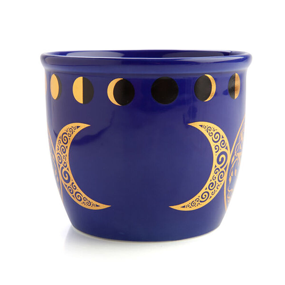 3PK MDI Smudge Bowl Sage/Incense Burner Ceramic Pentacle 12.5x10.5cm Blue