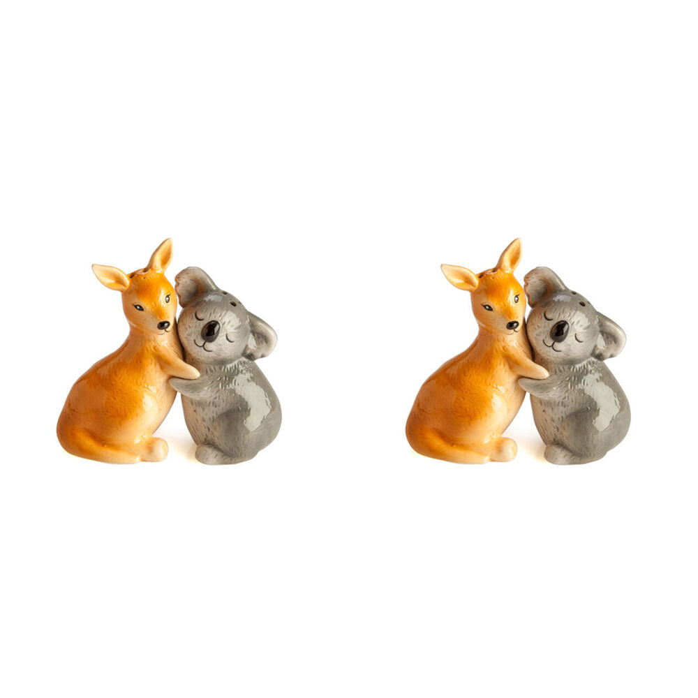 2x 2pc Flavour Mates Salt & Pepper Shaker Set 12x5.5x12cm Australiana Animals