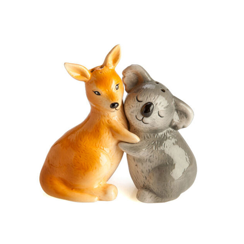 2x 2pc Flavour Mates Salt & Pepper Shaker Set 12x5.5x12cm Australiana Animals