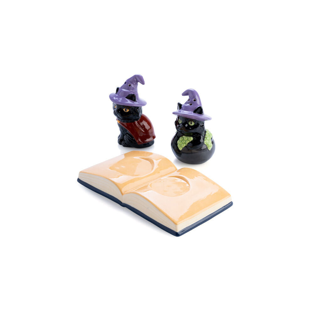 2pc Flavour Mates 3D Salt & Pepper Shaker Set 14.5x8.5x11cm Black Cats