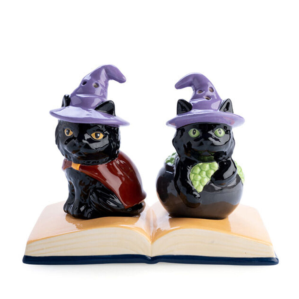 2x 2pc Flavour Mates 3D Salt & Pepper Shaker Set 14.5x8.5x11cm Black Cats