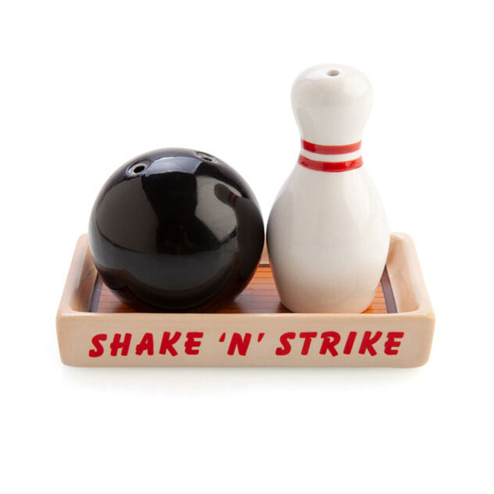 2x 2pc Flavour Mates 3D Salt & Pepper Shaker Duo Set 11x7x9cm Bowling Ball Pin