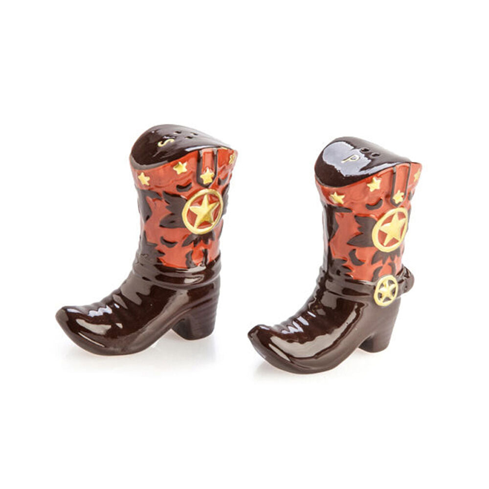 2x 2pc Flavour Mates 3D Salt & Pepper Shaker Set 9.5x4.3x8.5cm Cowboy Boots