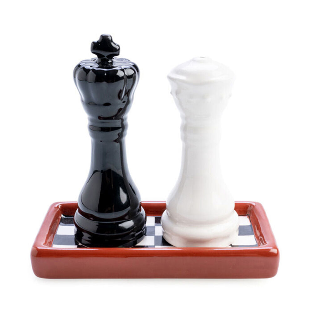 2pc Flavour Mates 3D Salt & Pepper Shaker Duo Set 10.8x5.5x10.5cm Chess Pieces