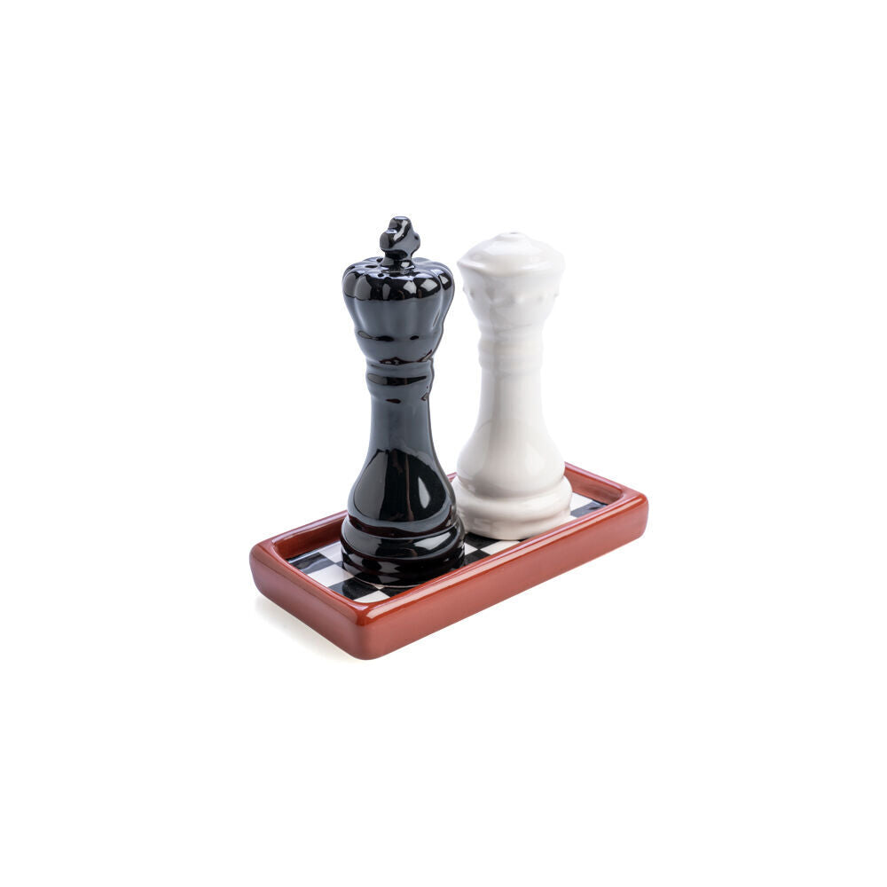 2pc Flavour Mates 3D Salt & Pepper Shaker Duo Set 10.8x5.5x10.5cm Chess Pieces