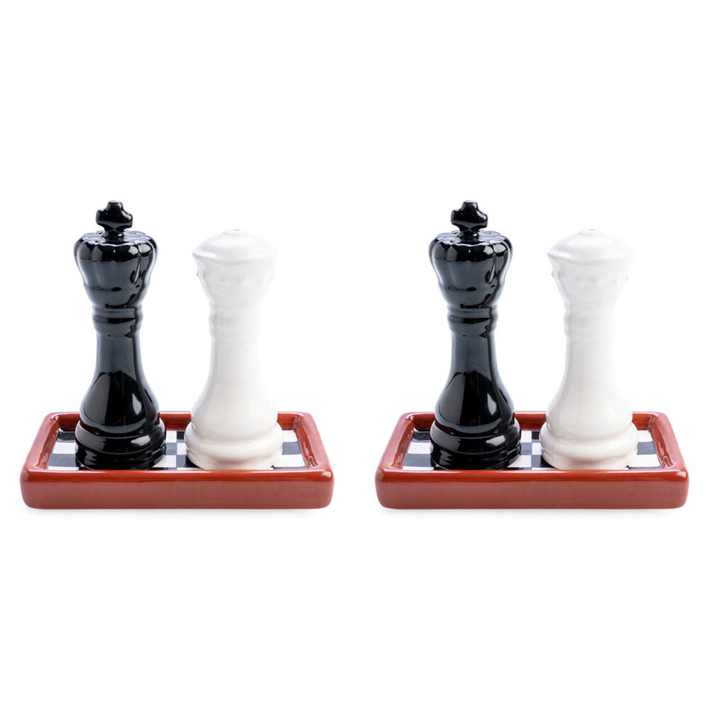2x 2pc Flavour Mates Salt & Pepper Shaker Duo Set 10.8x5.5x10.5cm Chess Pieces