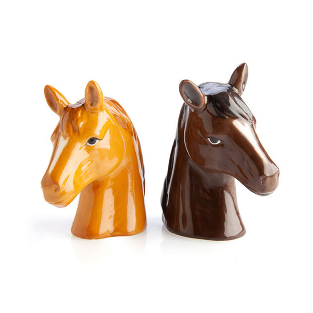2x 2pc Flavour Mates 3D Salt & Pepper Shaker Duo Set 7.5x4x8.5cm Horse Heads