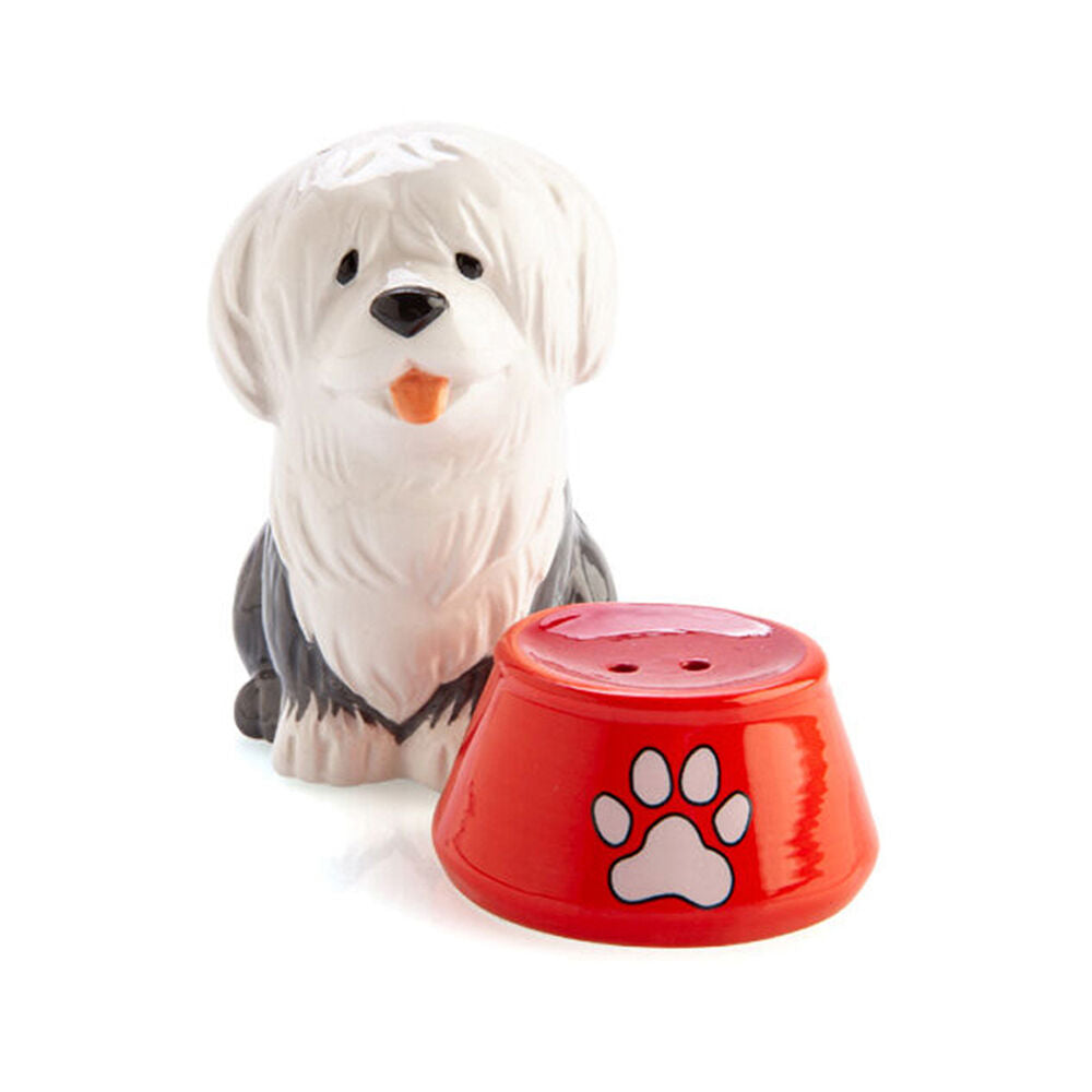 2x 2pc Flavour Mates Salt & Pepper Shaker Set 11.5x5.5x8.5cm Sheepdog w/ Bowl