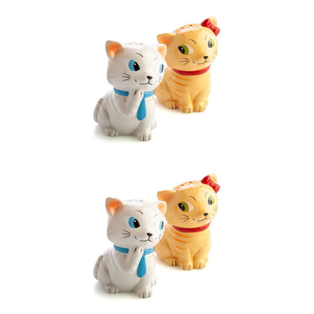 2x 2pc Flavour Mates 3D Salt & Pepper Shaker Set 12.5x6x9cm Tabby Cats