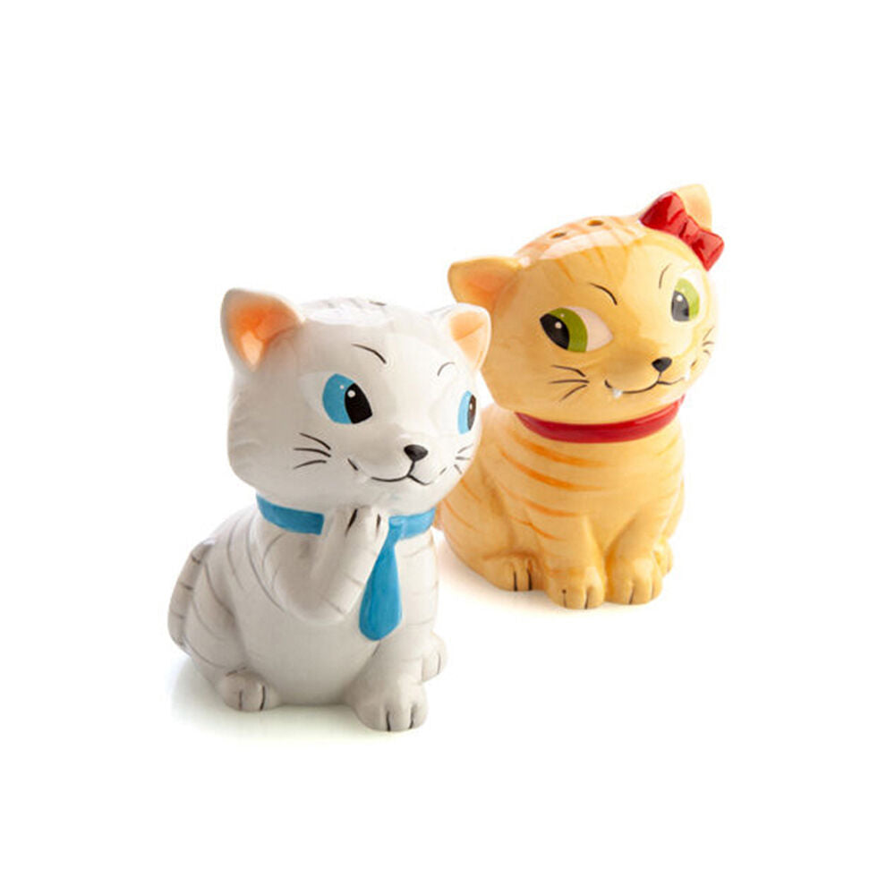 2x 2pc Flavour Mates 3D Salt & Pepper Shaker Set 12.5x6x9cm Tabby Cats