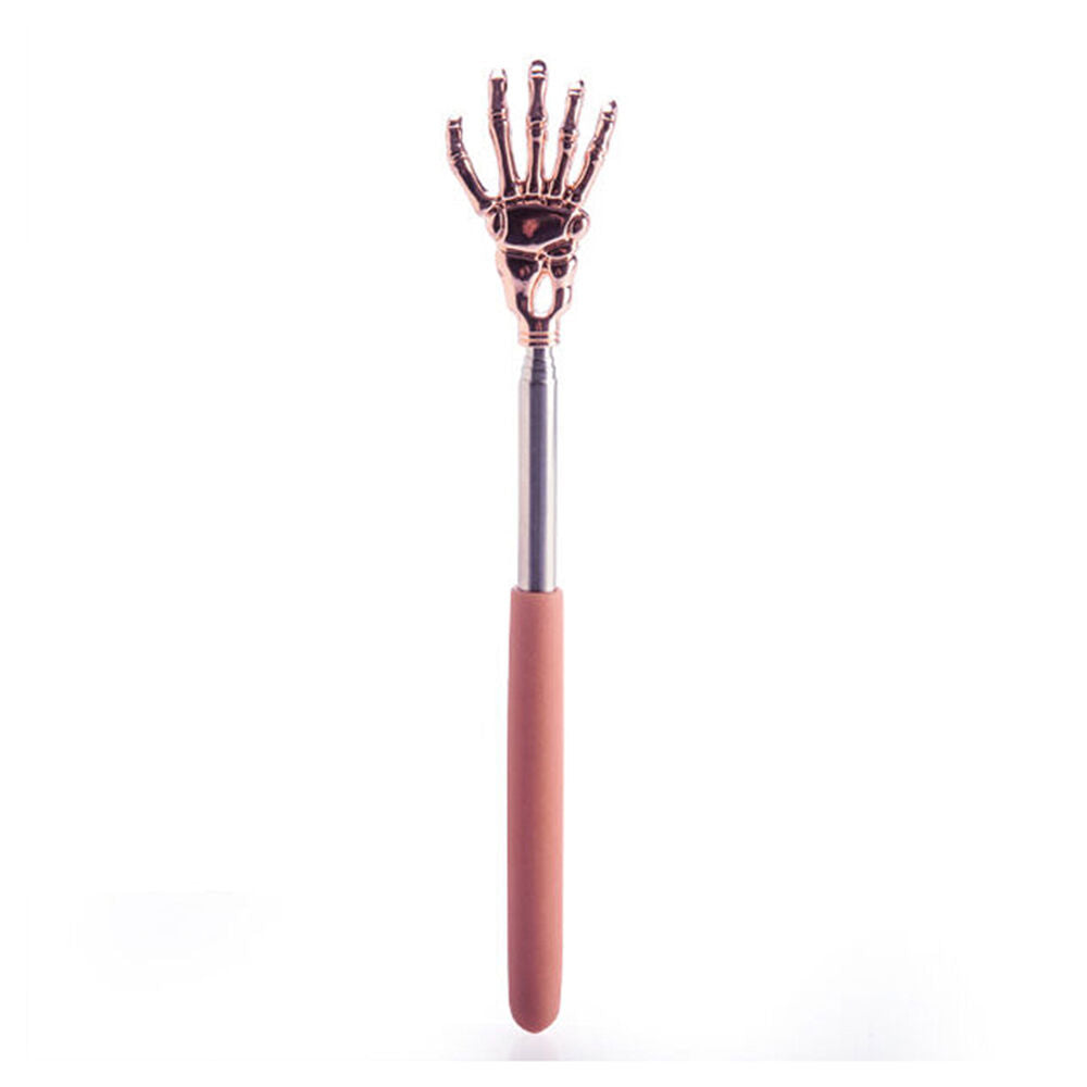 3PK MDI Expandable Skull Hand Non-Slip Back Scratcher 59.5x4x1cm Rose Gold