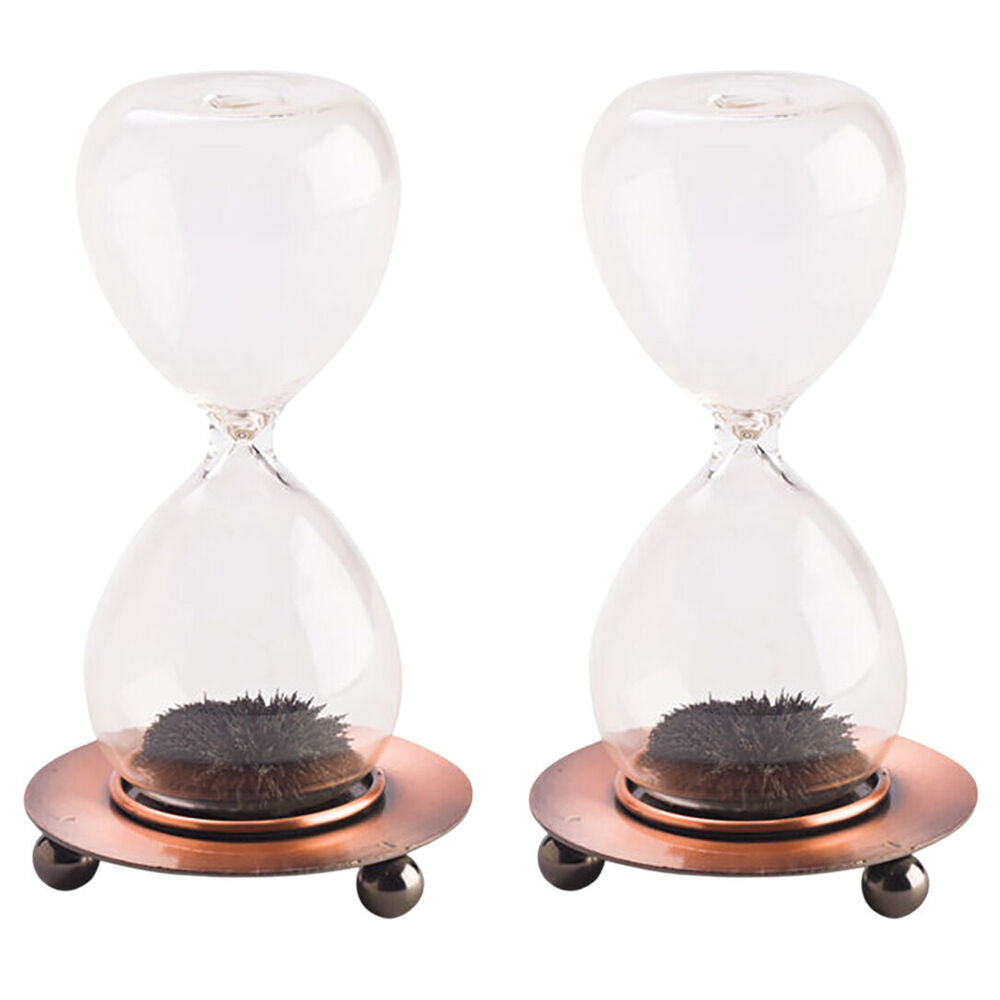 2PK MDI Magnetic Sand Timer Motion Display Desk Decor Toy 5x12.5cm