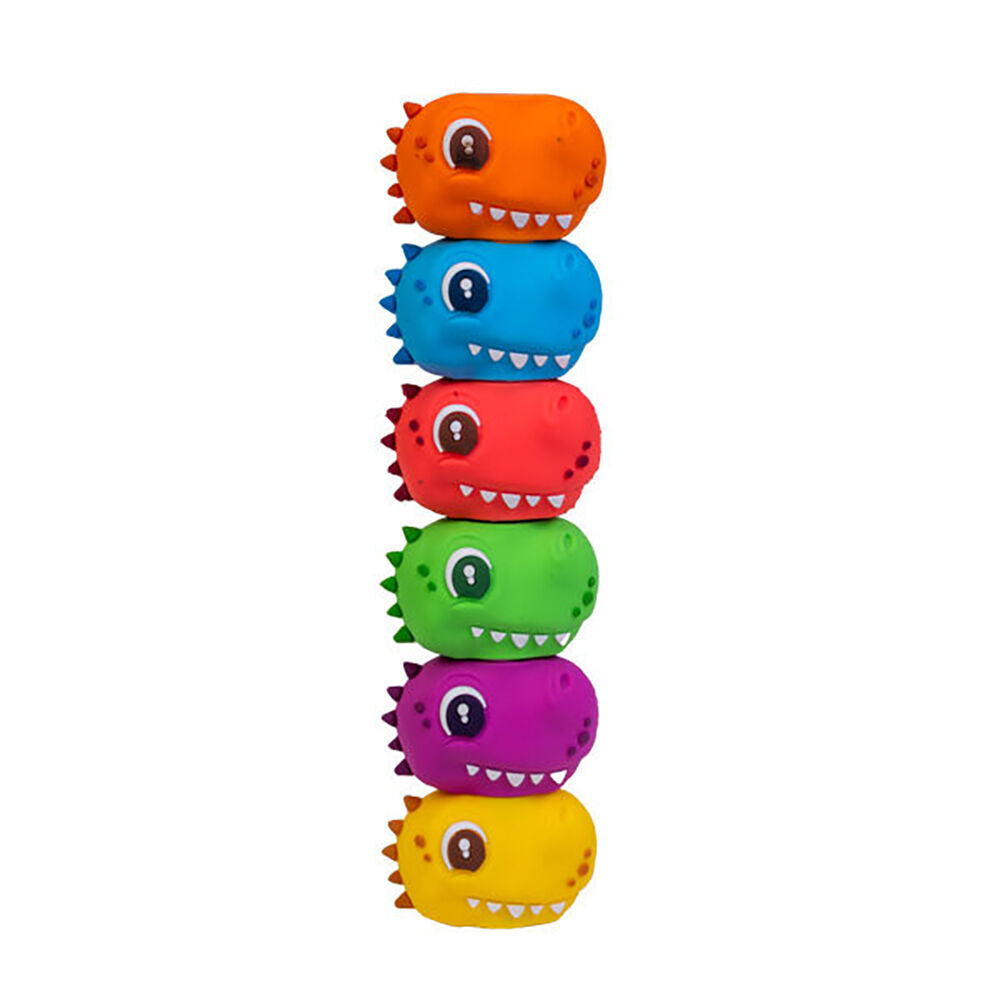 4PK Dino Island Unique Cute Stackable Highlighters Writing Stationery Assorted