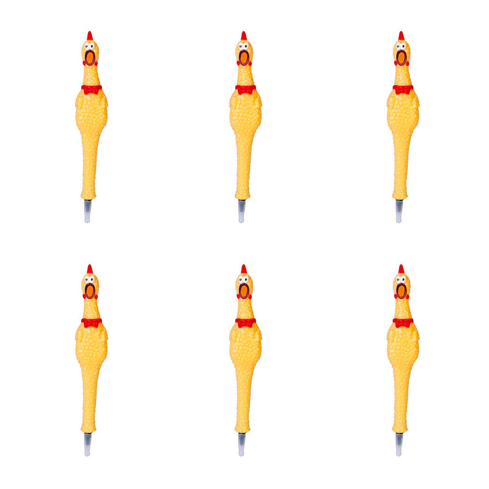 6PK MDI Furever Pets Screaming Chicken Kids Ballpoint Writing Pen 3x3.5x19cm