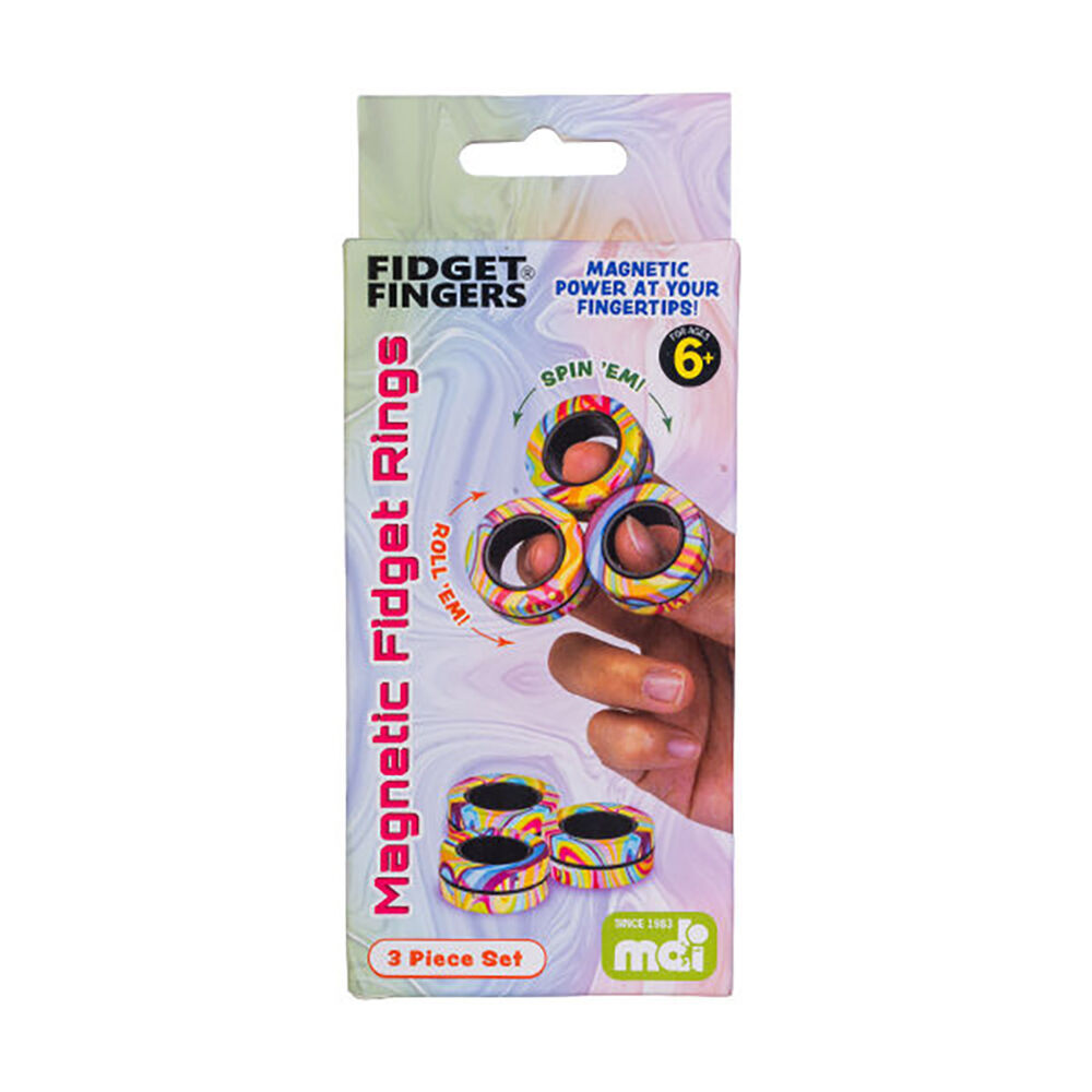 3PK MDI Magnetic Fidget Rings Stress Relief Toy Desk Gadget 3.2x3cm