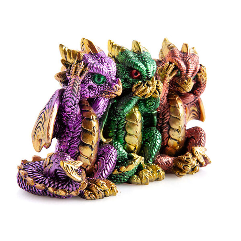 Mystical Worlds 3 Wise Dragons Figurine Home Decor 14x8.2cm