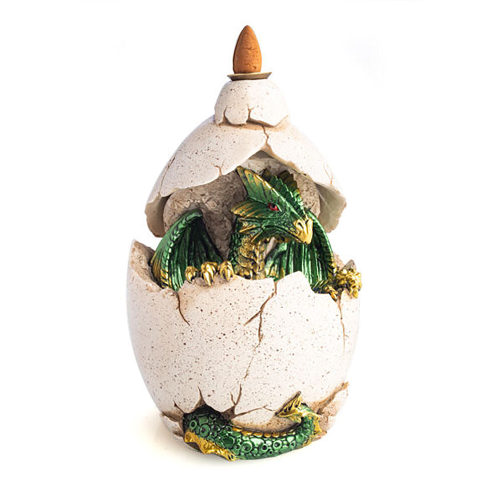 Mystical Worlds Backflow Burner Dragon Egg w/ LED Incense Burner