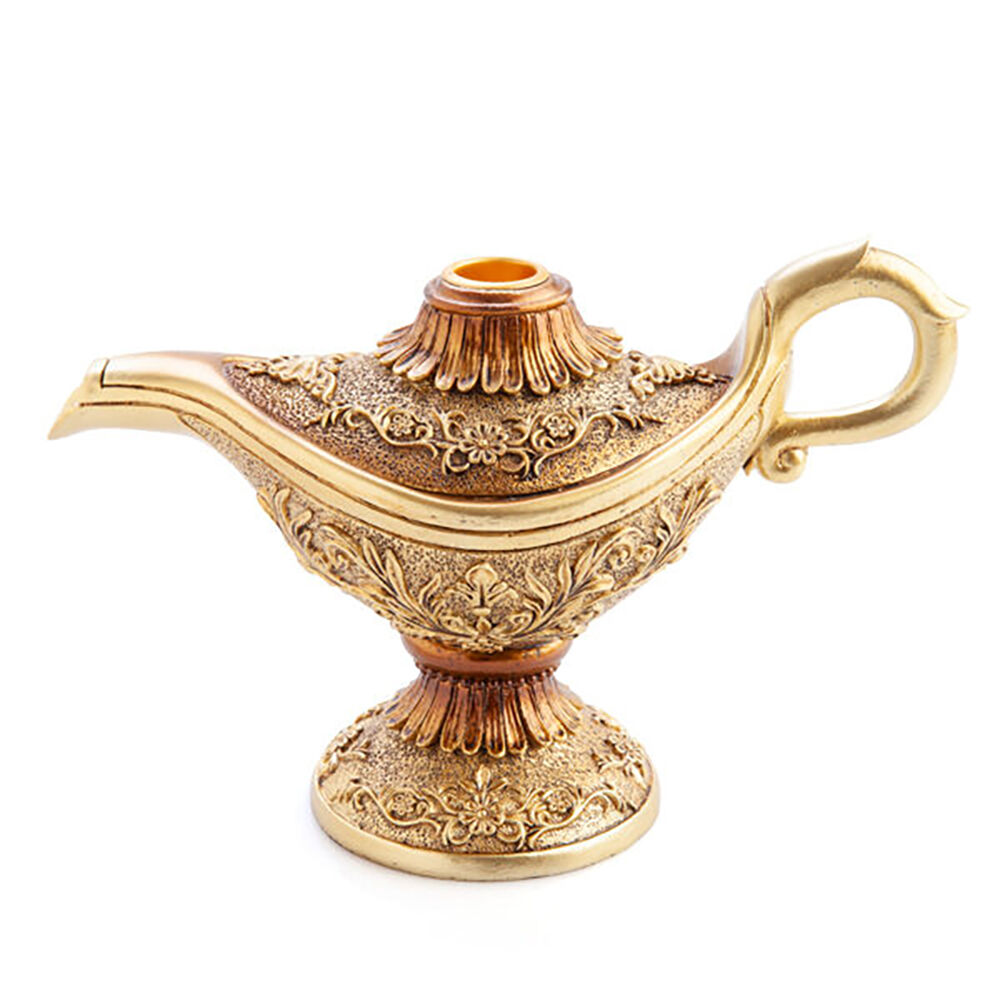 MDI Mystical Worlds Backflow Burner Magic Lamp Incense Burner - Gold