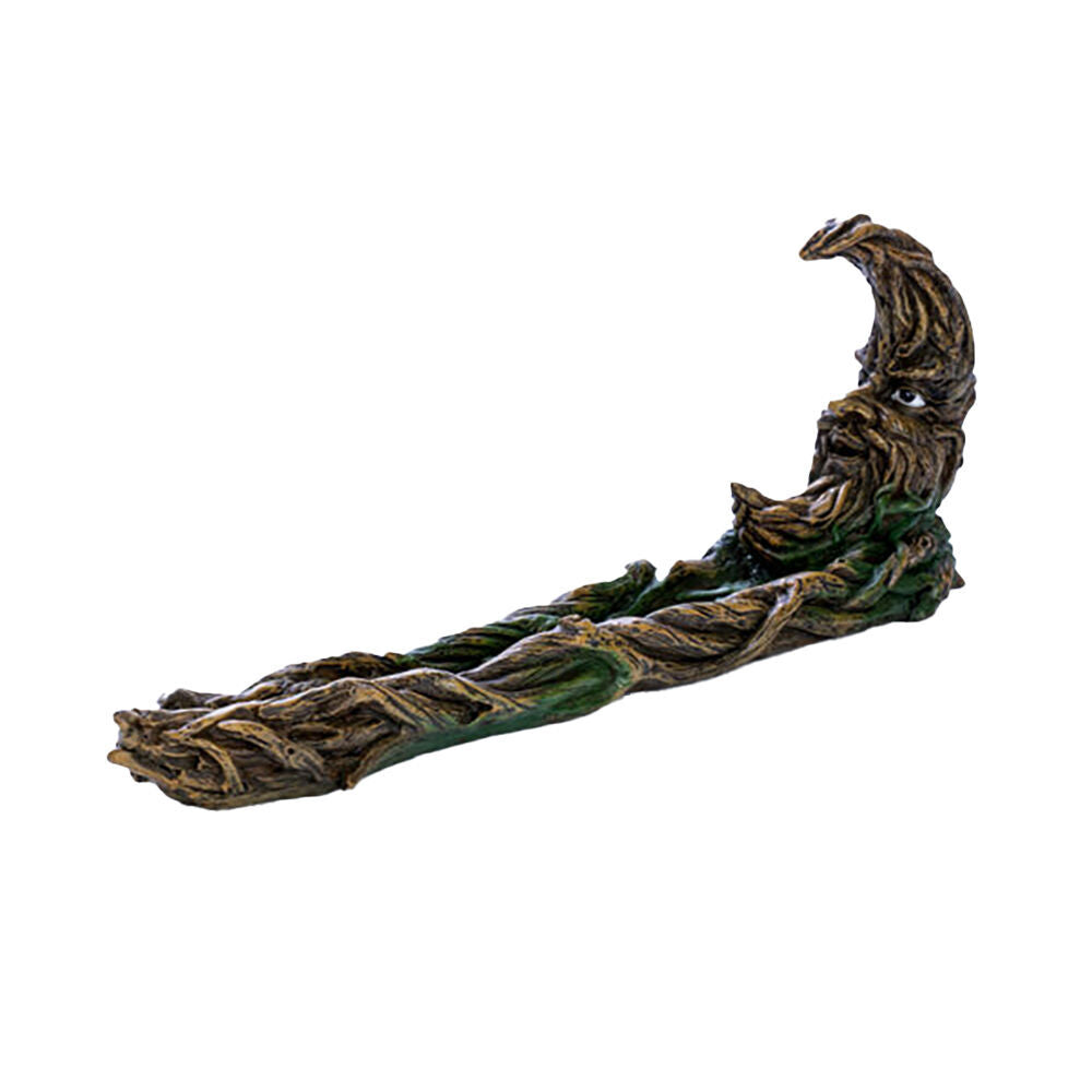 2PK Mystical Worlds Flat Polyresin Incense Burner Moon Tree 29x10.2cm