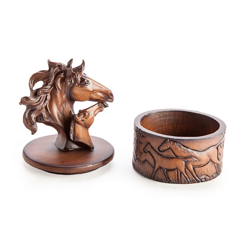 MDI Horse Trinket Box Traditional Wood Home Table Decor