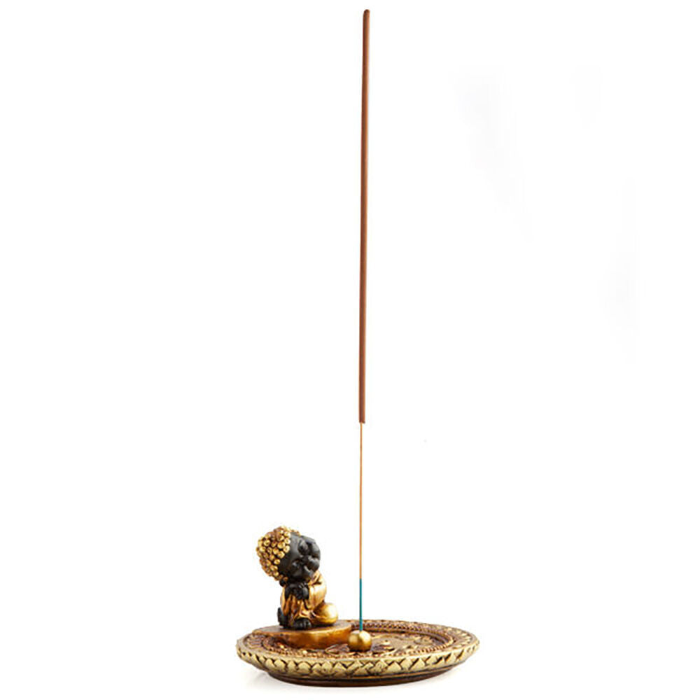 6PK MDI Stick Incense Burner Sleeping Buddha Stand Gold Home Fragrance Decor
