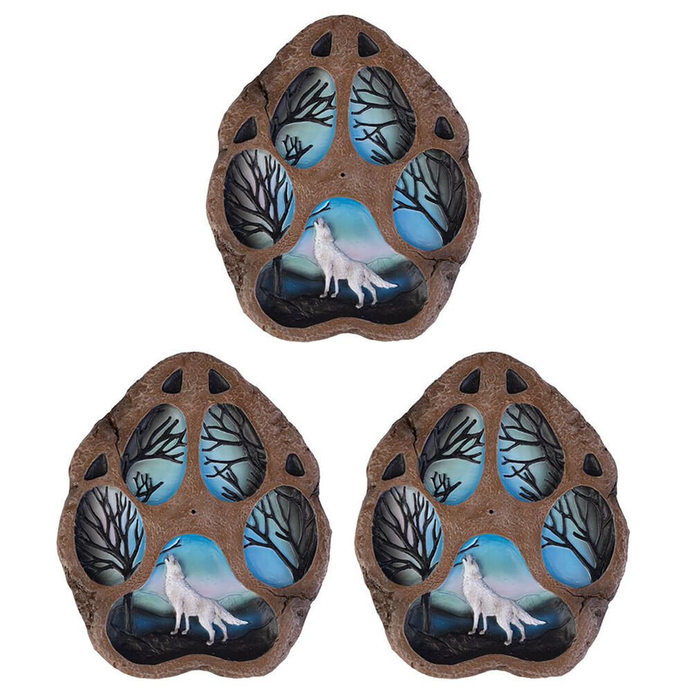 3PK MDI Stick Incense Burner Wolf Print Stand 130x155mm Home Fragrance Decor