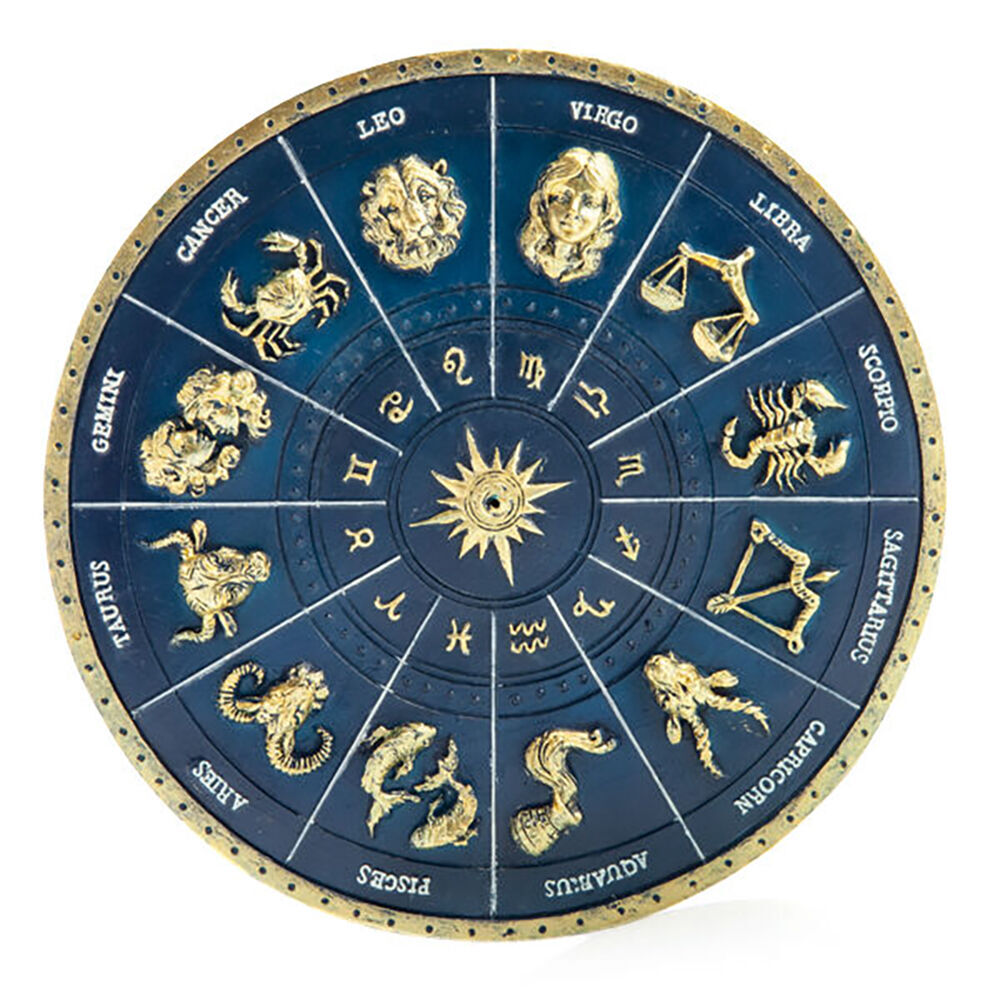 3PK MDI Stick Incense Burner Zodiac 3D Stand Gold/Deep Blue 17x17mm Home Decor