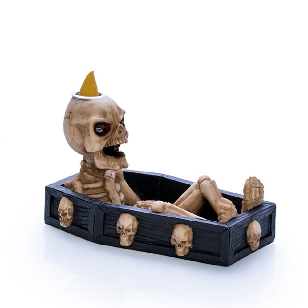 3PK Mystical Worlds Cone Incense Burner/Backflow Skeleton Halloween Home Decor