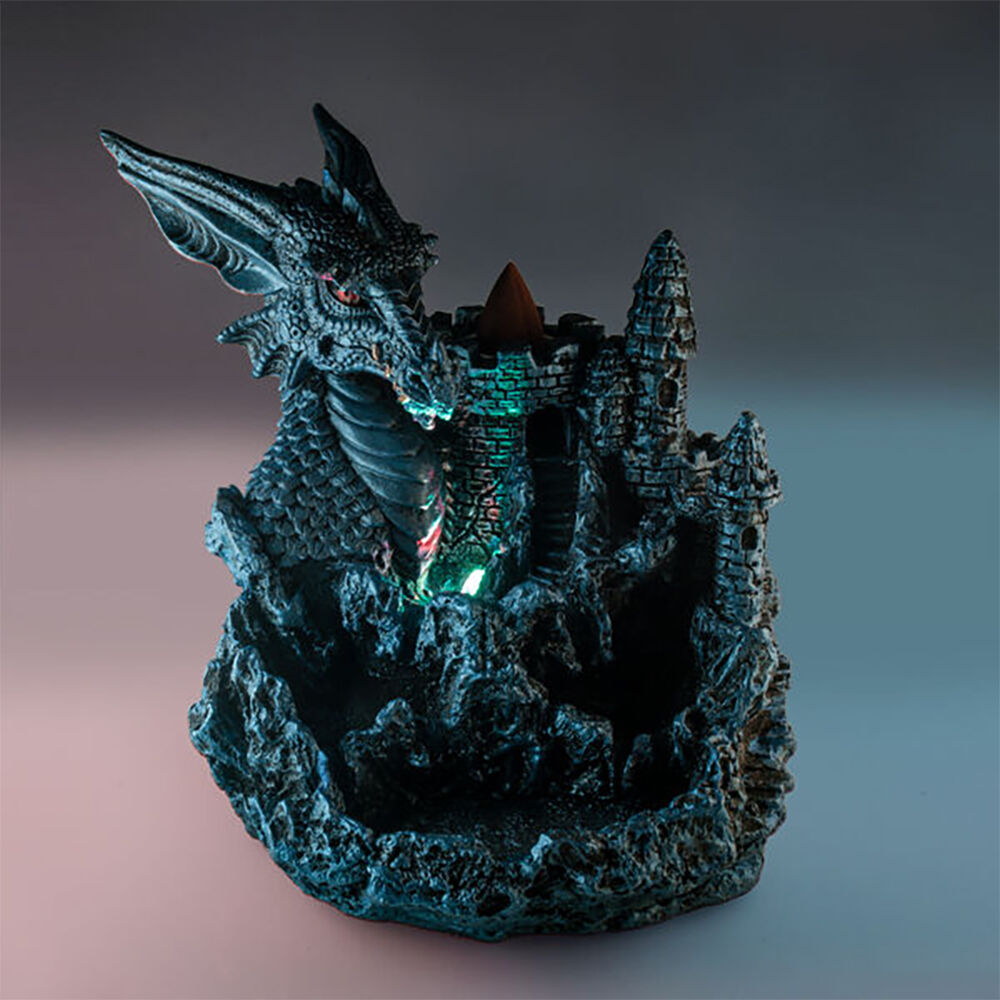Mystical Worlds Ice Dragon LED Backflow Incense Burner Home Decor