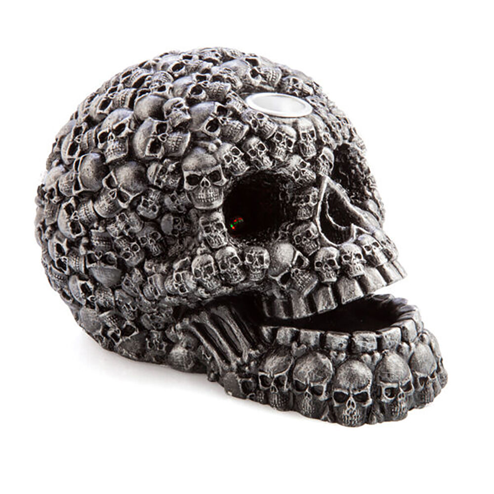 Mystical Worlds LED Backflow Incense Burner Skull Gothic Decor 17x11.8cm