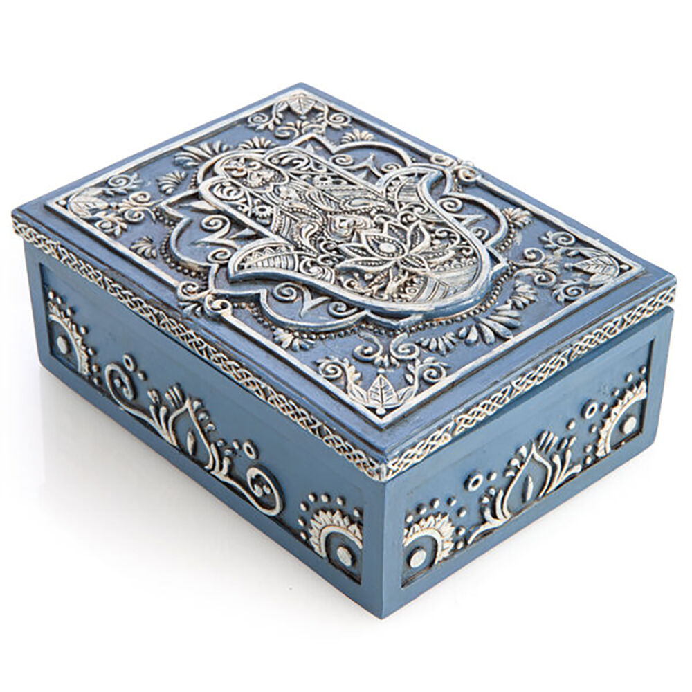 Mystical Worlds Tarot Box Hamsa Jewellery Trinket Storage Home Decor