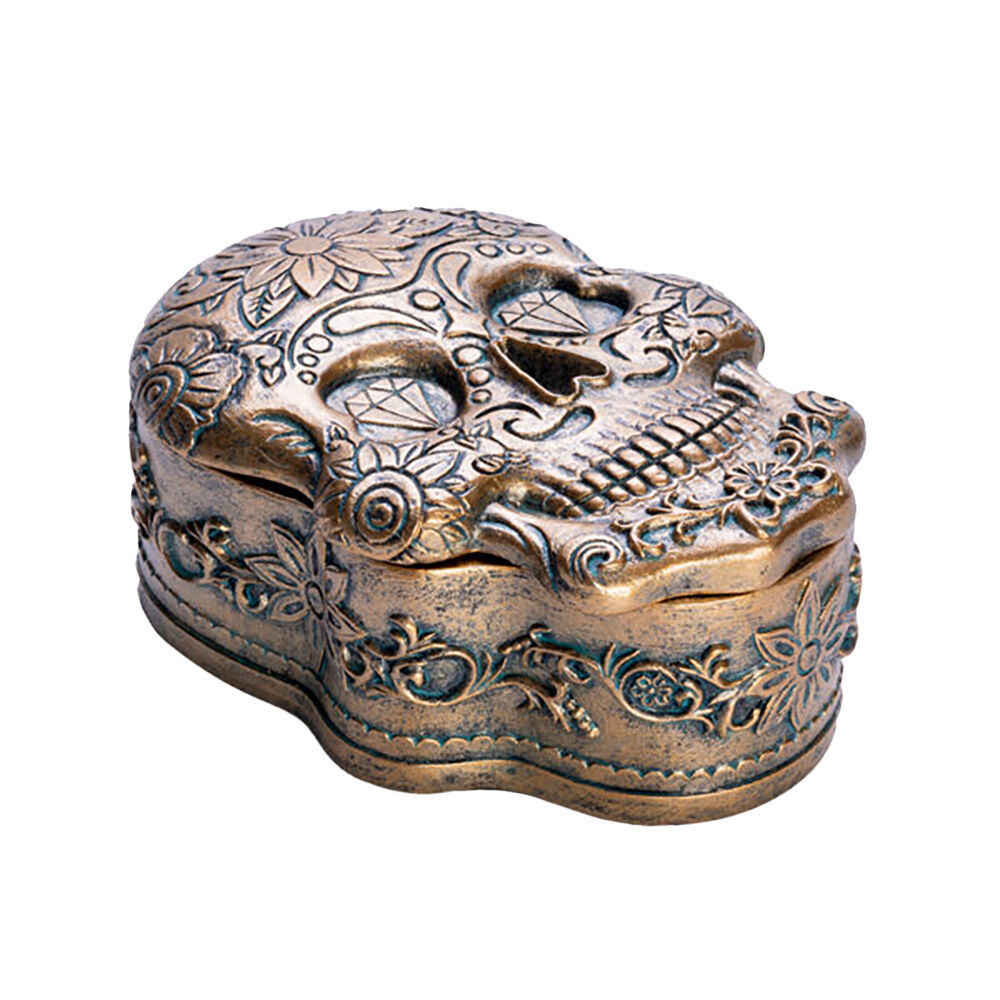 2PK Mystical Worlds Trinket Box Candyskull Gold Jewellery Storage Decor Antique