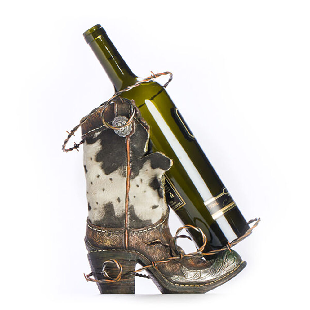 MDI Boot Wine Bottle Holder Vintage/Retro Home Bar Tabletop Decor
