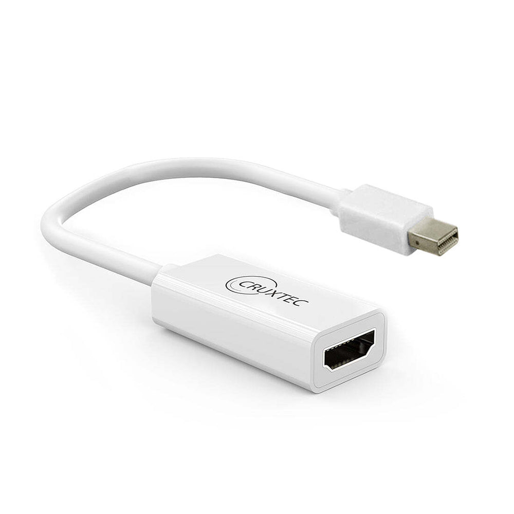 Cruxtec Mini DisplayPort Male to HDMI Female 20cm Cable Adapter - White
